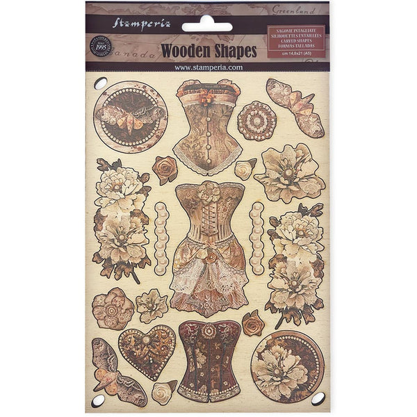 Stamperia OLD LACE Colored Wooden Wood Shape A5 #KLSP174