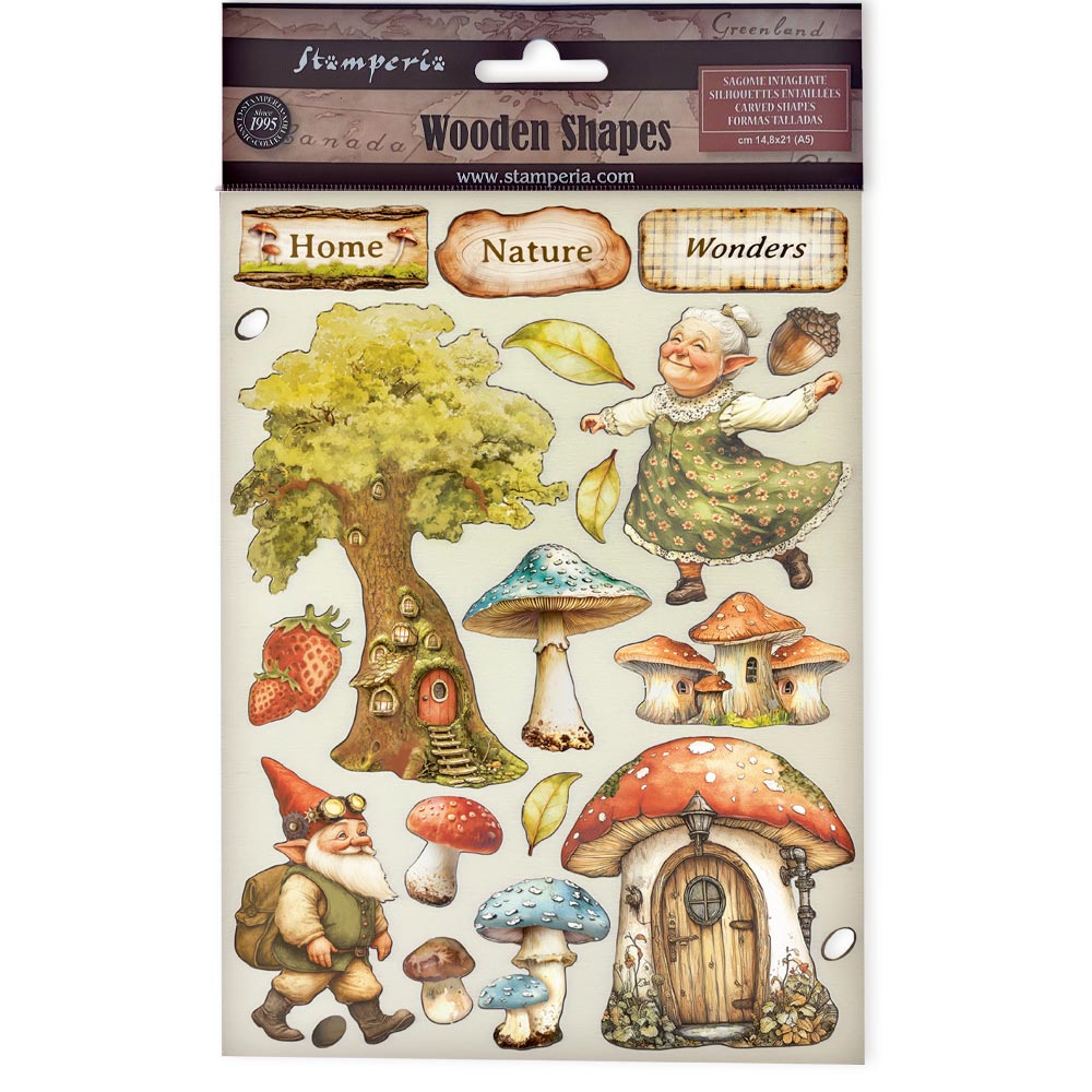 PRE-ORDER Stamperia HIDDEN GROVE Colored Wooden Wood Shape A5 #KLSP180