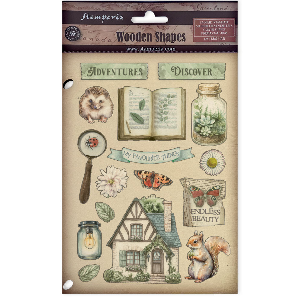 Stamperia HERBARIUM SILVAE Colored Wooden Wood Shape A5 #KLSP191