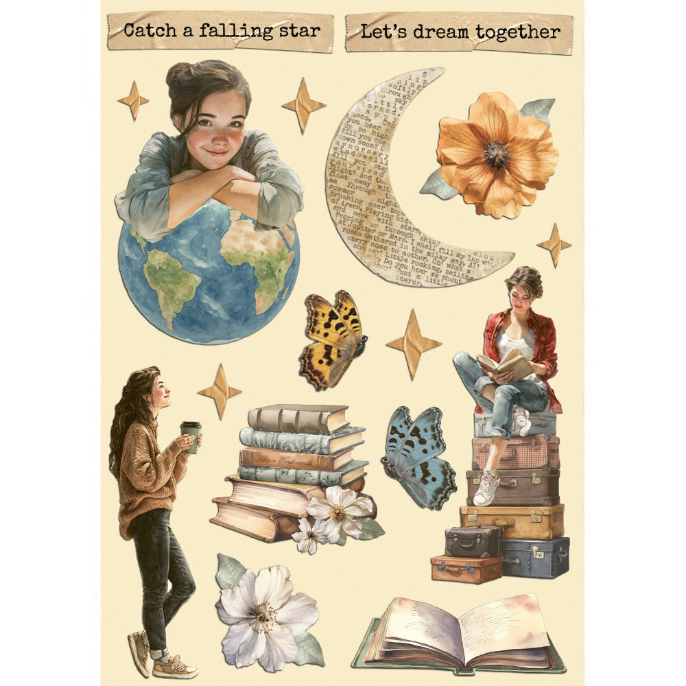 Stamperia SECRET DIARY Colored Wooden Wood Shape A5 #KLSP196