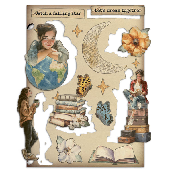 Stamperia SECRET DIARY Colored Wooden Wood Shape A5 #KLSP196