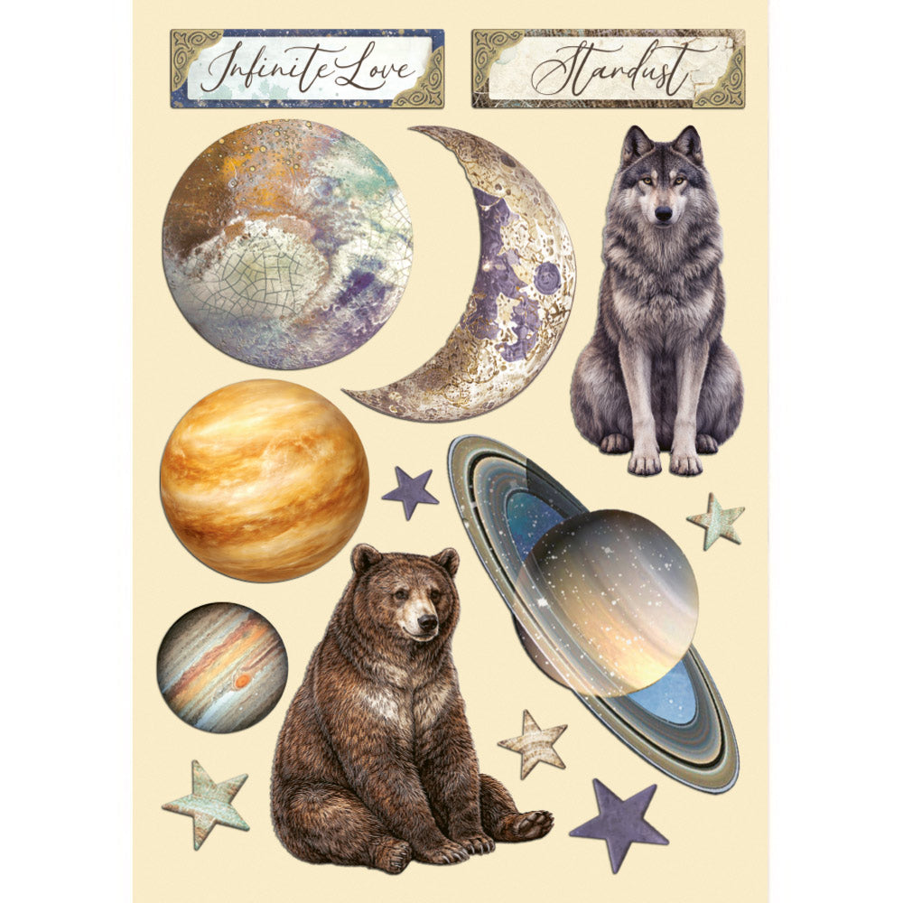 Stamperia COSMOS - Colored Wooden Wood Shape A5 #KLSP207