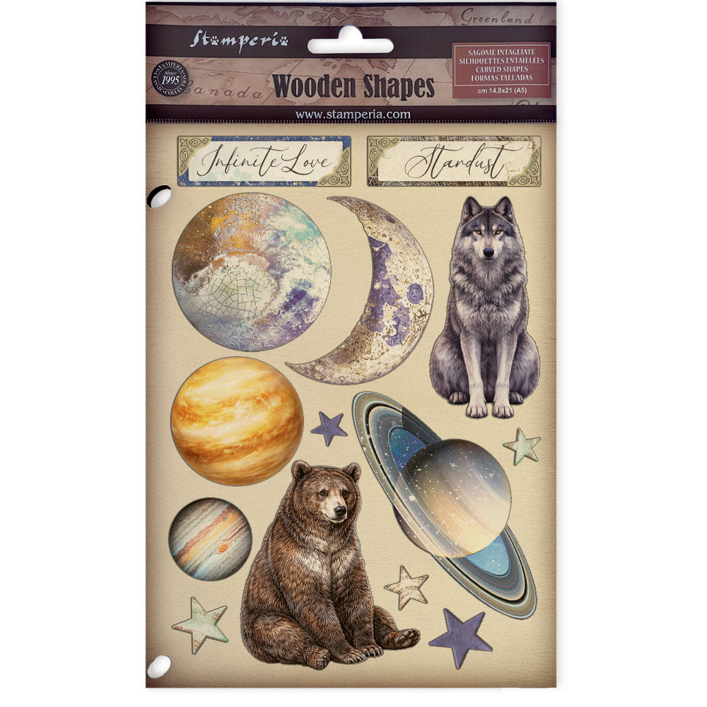 Stamperia COSMOS - Colored Wooden Wood Shape A5 #KLSP207