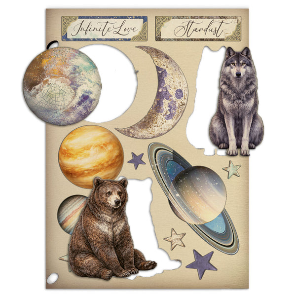 Stamperia COSMOS - Colored Wooden Wood Shape A5 #KLSP207