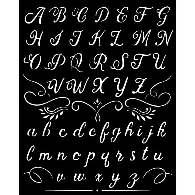 Stamperia Mix Media Art ALPHABET Best Sellers Stencil 20x25 cm #KSTD060