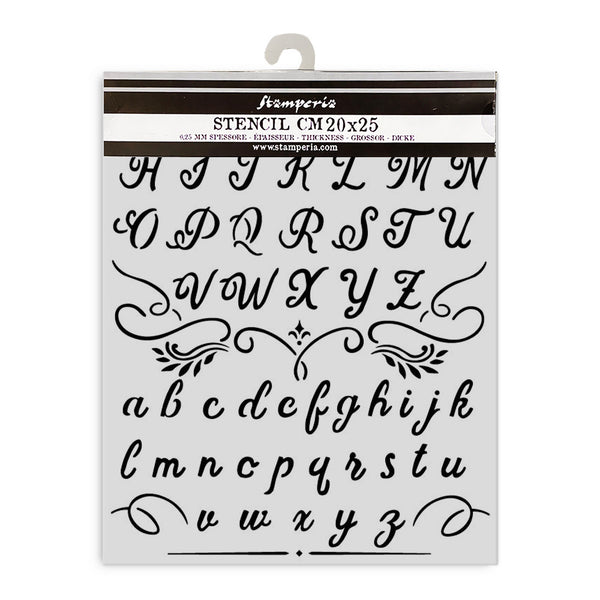 Stamperia Mix Media Art ALPHABET Best Sellers Stencil 20x25 cm #KSTD060