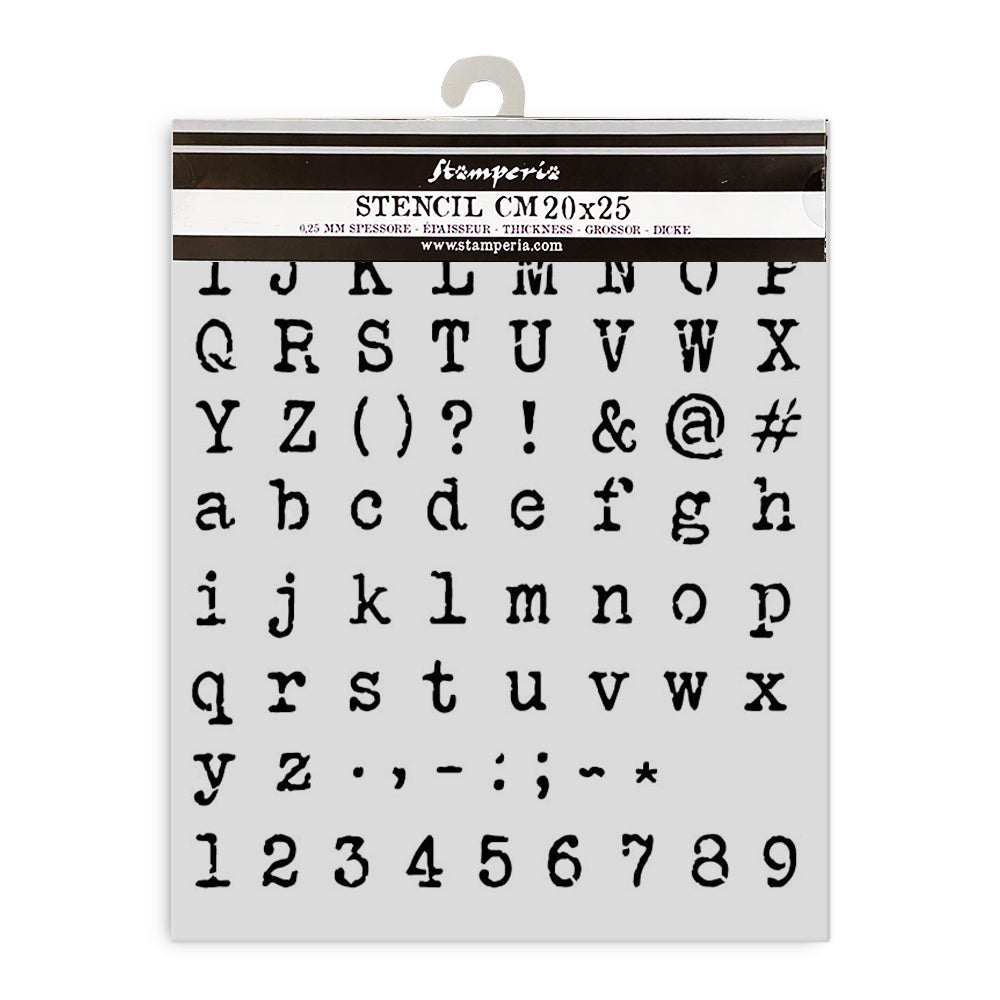 Stamperia Mix Media Art ALPHABET and NUMBERS Best Sellers Stencil 20x25 cm #KSTD061