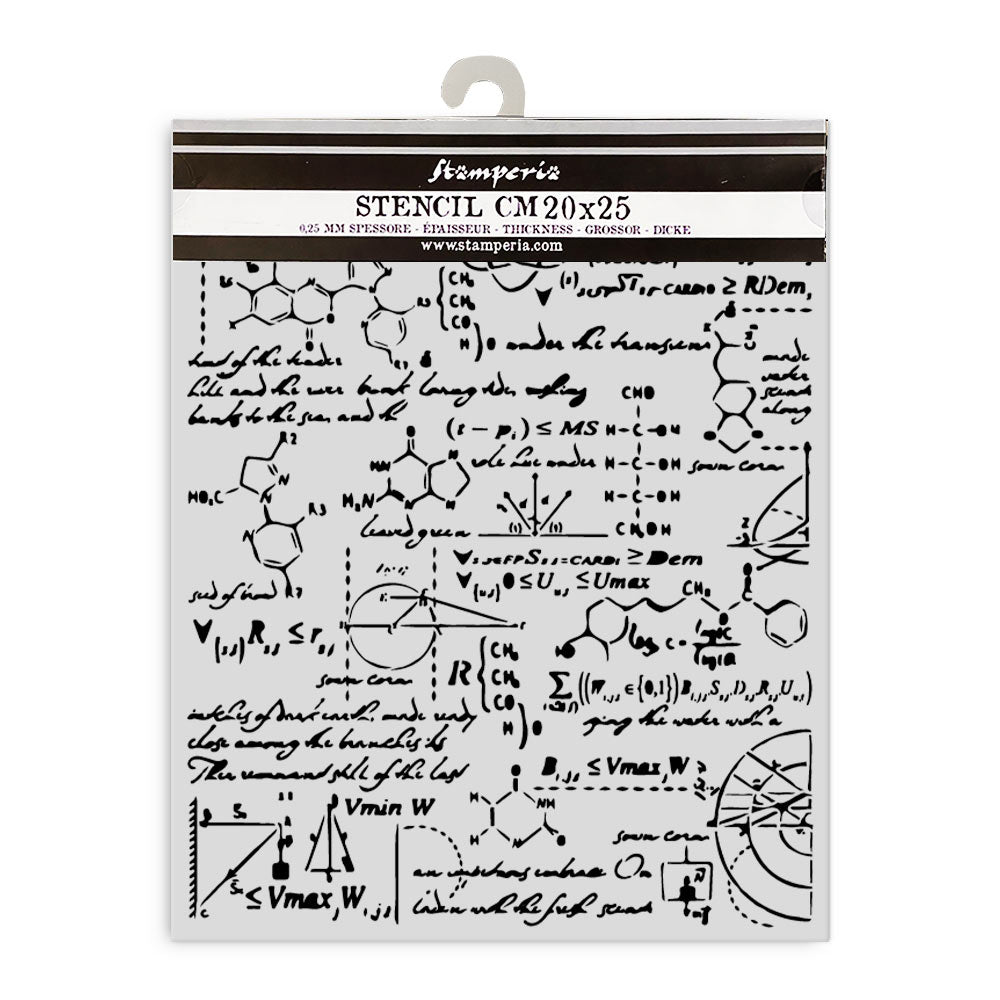 Stamperia Mix Media Art ALCHEMY FORMULAS Best Sellers Stencil 20x25 cm #KSTD097