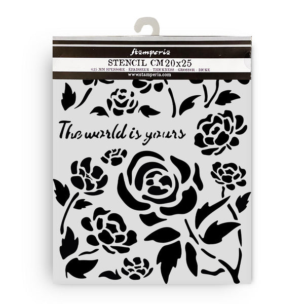 Stamperia TIMELESS - ROSES Mixed Media Art Stencil 20x25 cm #KSTD179