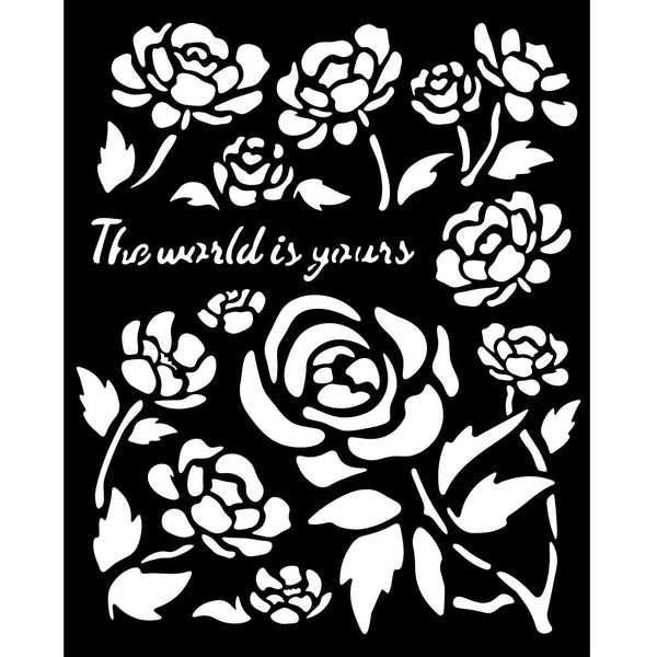 Stamperia TIMELESS - ROSES Mixed Media Art Stencil 20x25 cm #KSTD179