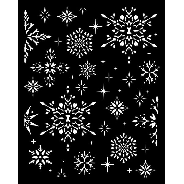 Stamperia THE OWL'S HOUSE CHRISTMAS SNOWFLAKES Mixed Media Art Stencil 20x25 cm #KSTD184