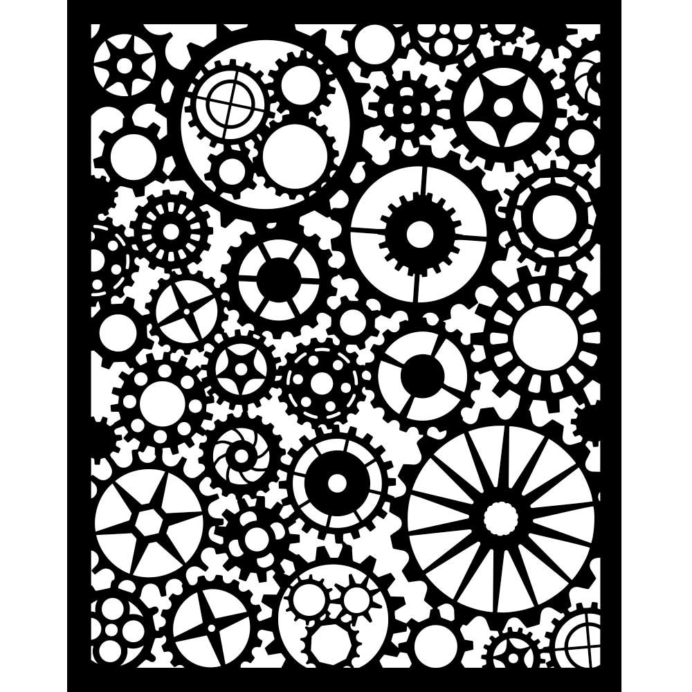 Stamperia VOYAGES FANTASTIQUES - GEARS PATTERN Mixed Media Art Stencil 20x25 cm #KSTD188