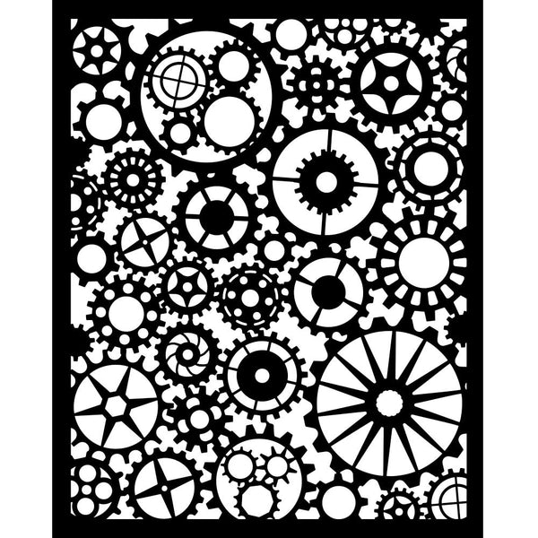 Stamperia VOYAGES FANTASTIQUES - GEARS PATTERN Mixed Media Art Stencil 20x25 cm #KSTD188