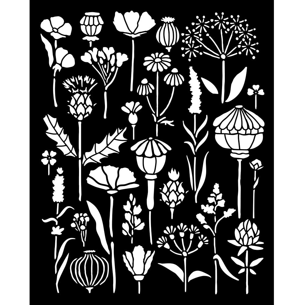 Stamperia HERBARIUM SILVAE - HERBARIUM Mixed Media Art Stencil 20x25 cm #KSTD193