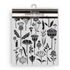 Floral stencil with black patterns on a white background, featuring the brand 'Famperie'.