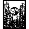 Stamperia HERBARIUM SILVAE - MOON in the FOREST Mixed Media Art Stencil 20x25 cm #KSTD194
