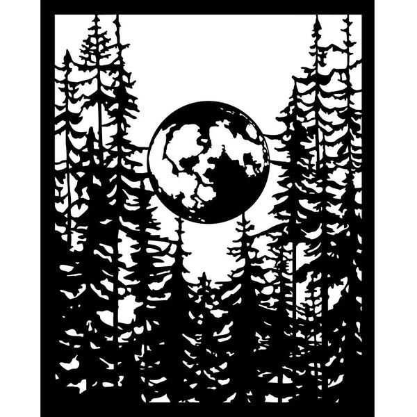 Stamperia HERBARIUM SILVAE - MOON in the FOREST Mixed Media Art Stencil 20x25 cm #KSTD194