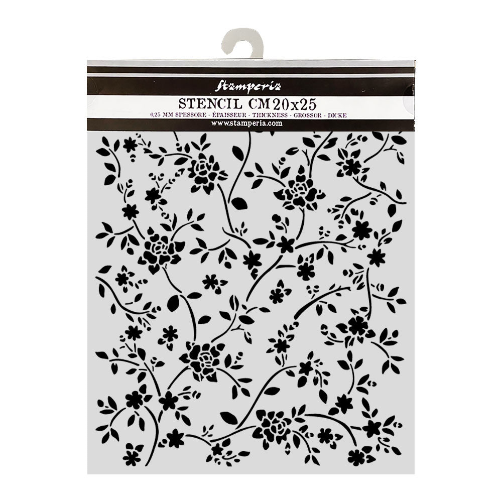 Stamperia ALL AROUND - RAMAGE Mixed Media Art Stencil 20x25 cm #KSTD207