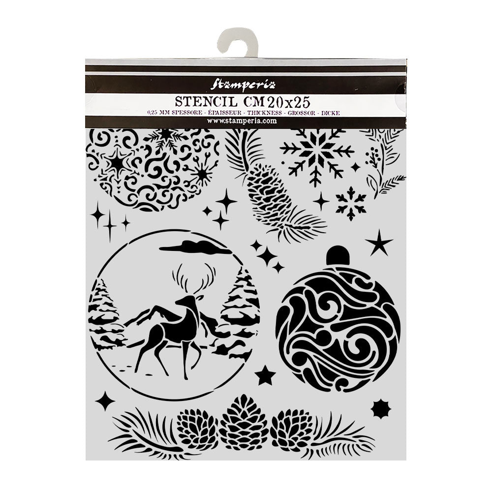 Stamperia All You Need for CHRISTMAS - BALLS Mixed Media Art Stencil 20x25 cm #KSTD215