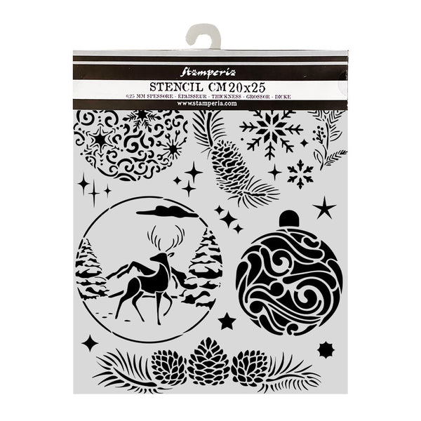 Stamperia All You Need for CHRISTMAS - BALLS Mixed Media Art Stencil 20x25 cm #KSTD215