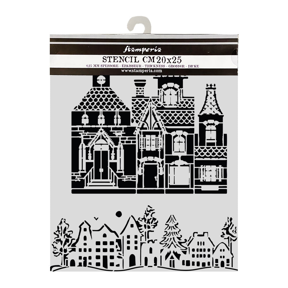 Stamperia All You Need for CHRISTMAS - HOUSE Mixed Media Art Stencil 20x25 cm #KSTD216