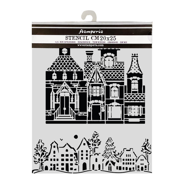 Stamperia All You Need for CHRISTMAS - HOUSE Mixed Media Art Stencil 20x25 cm #KSTD216
