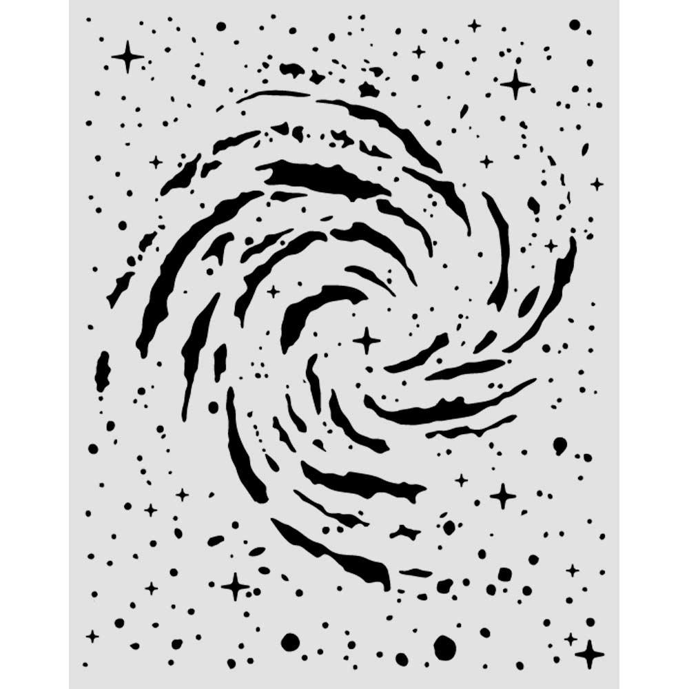 Stamperia COSMOS - SWIRLING NEBULA Mixed Media Art Stencil 20x25 cm #KSTD218