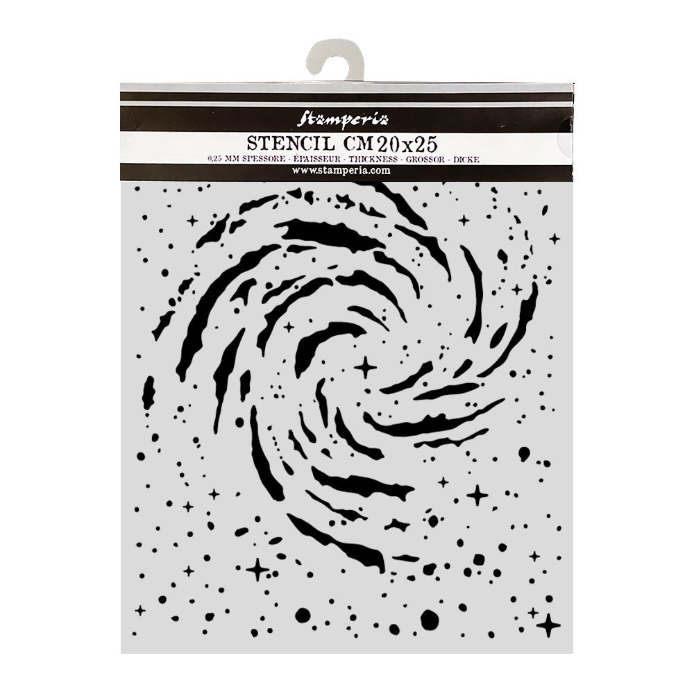 Stamperia COSMOS - SWIRLING NEBULA Mixed Media Art Stencil 20x25 cm #KSTD218