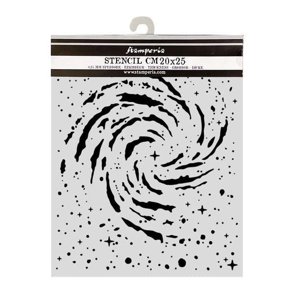 Stamperia COSMOS - SWIRLING NEBULA Mixed Media Art Stencil 20x25 cm #KSTD218
