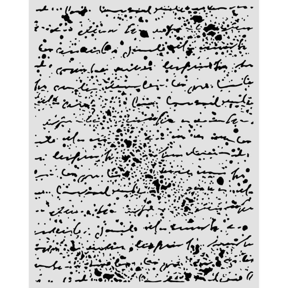 Stamperia COSMOS - HANDWRITING Mixed Media Art Stencil 20x25 cm #KSTD219