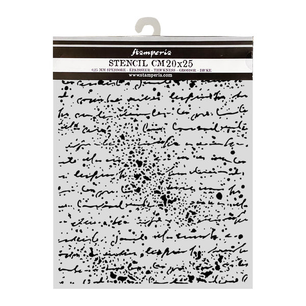 Stamperia COSMOS - HANDWRITING Mixed Media Art Stencil 20x25 cm #KSTD219