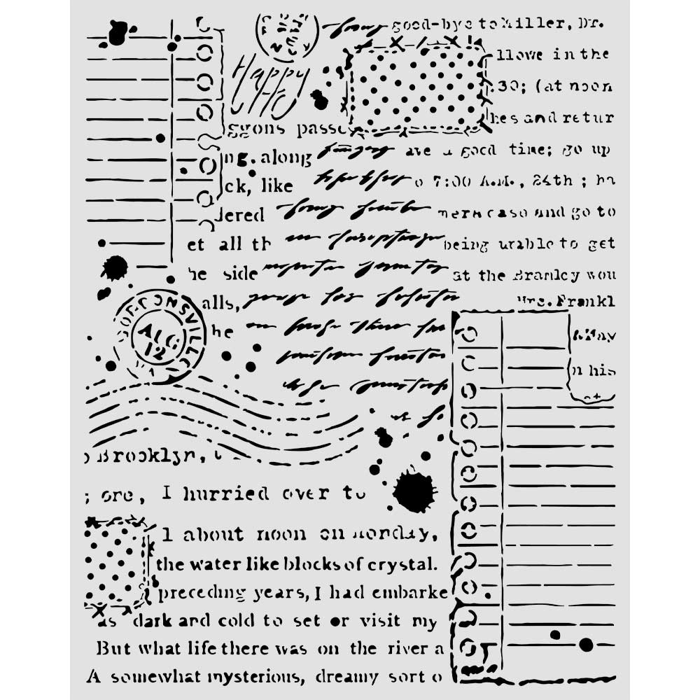 Stamperia COZY FAMILY - LETTERS Mixed Media Art Stencil 20x25 cm #KSTD222