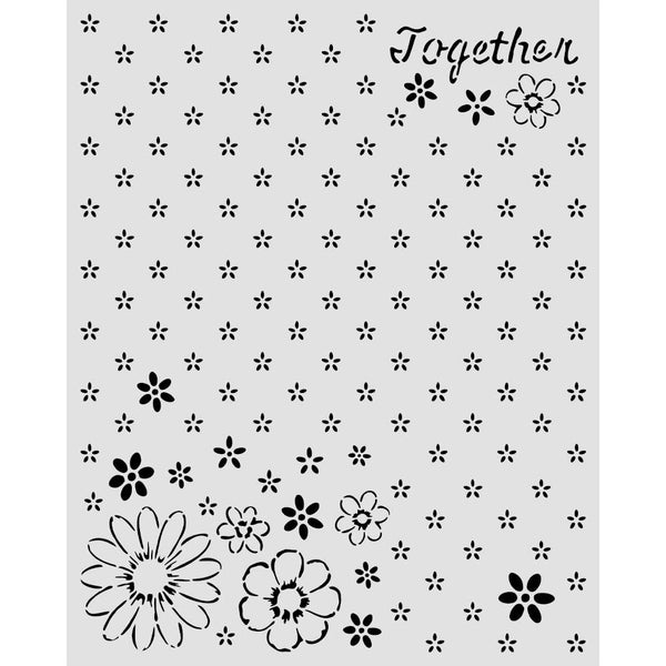 Stamperia COZY FAMILY - TOGETHER Pattern Mixed Media Art Stencil 20x25 cm #KSTD223