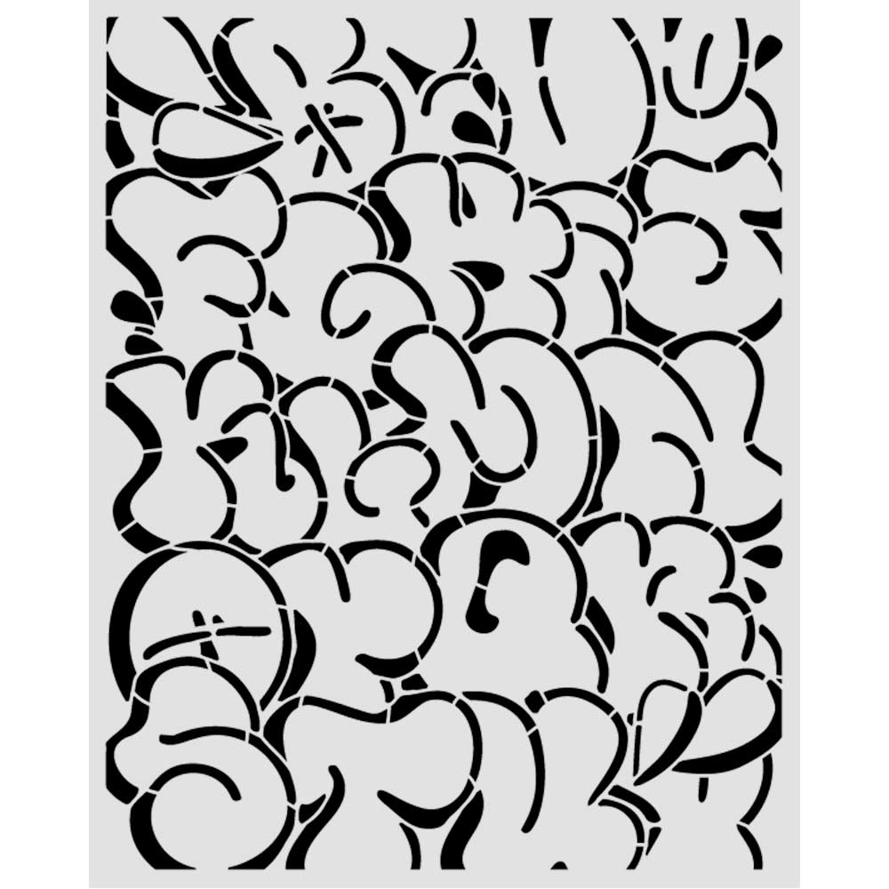 Stamperia Furry Friends 2 - POP ART Pattern Mixed Media Art Stencil 20x25 cm #KSTD227