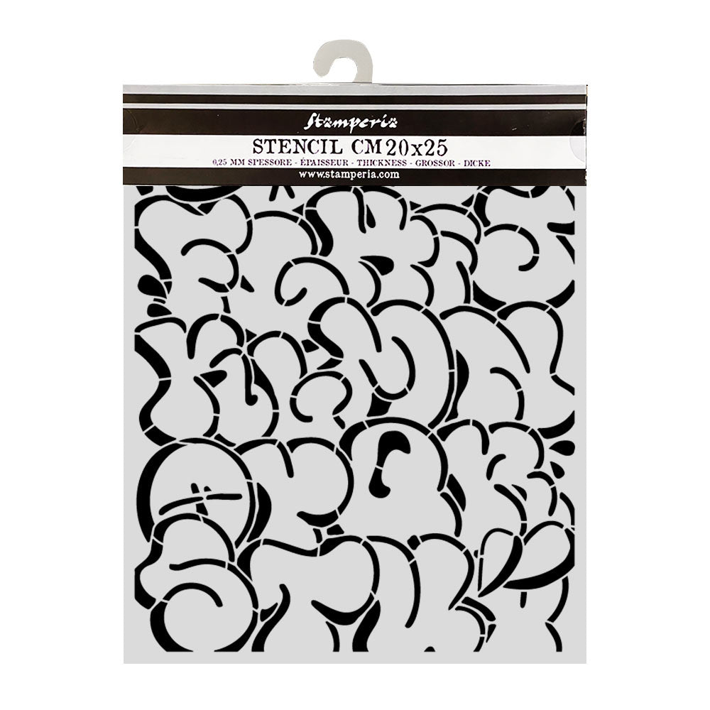 Stamperia Furry Friends 2 - POP ART Pattern Mixed Media Art Stencil 20x25 cm #KSTD227