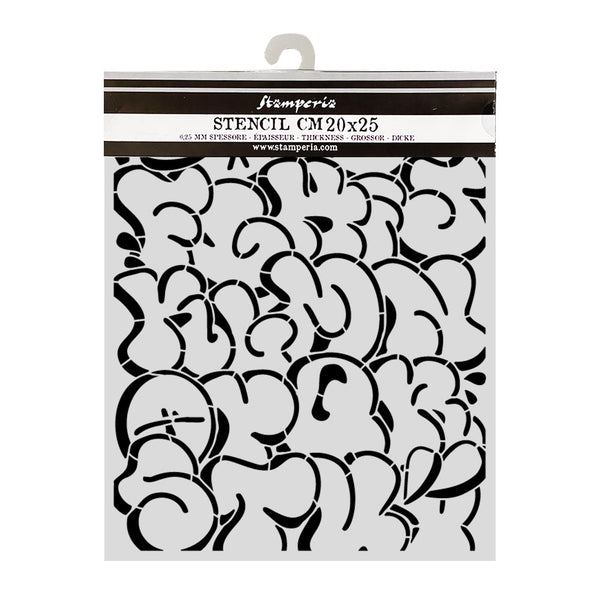 Stamperia Furry Friends 2 - POP ART Pattern Mixed Media Art Stencil 20x25 cm #KSTD227