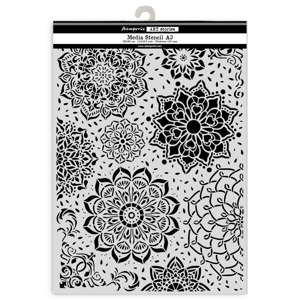 Stamperia Art Stories MANDALA A3 BIG Stencil #KSTDA3007