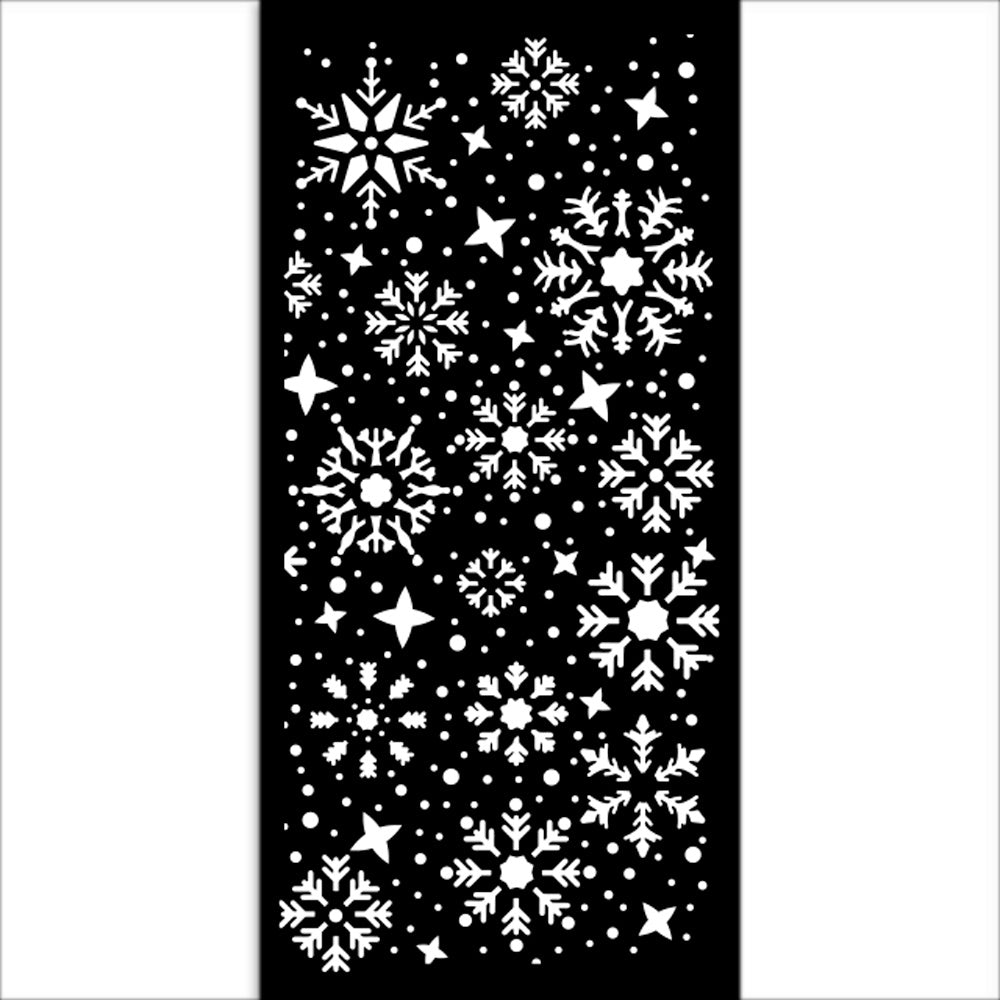 Stamperia GEAR UP FOR CHRISTMAS SNOWFLAKES Stencil 12X25 cm #KSTDL100