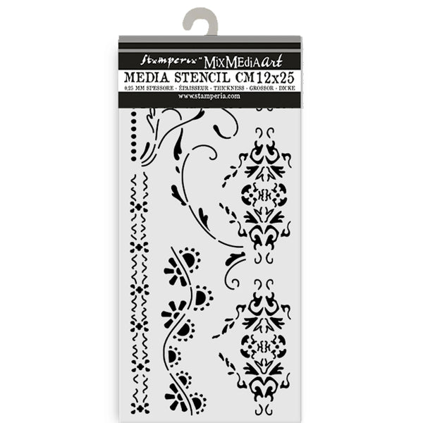 Stamperia OLD LACE BORDERS Stencil 12X25 cm #KSTDL104