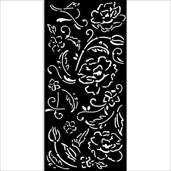 Stamperia OLD LACE FLOWERS Stencil 12X25 cm #KSTDL105