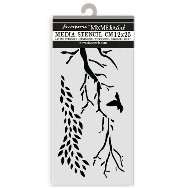 Stamperia Create Happiness DEWDROPS BRANCHES Stencil 12X25 cm #KSTDL106