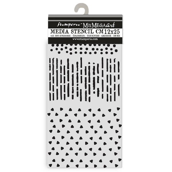 Stamperia Create Happiness DEWDROPS PATTERNS Stencil 12X25 cm #KSTDL107