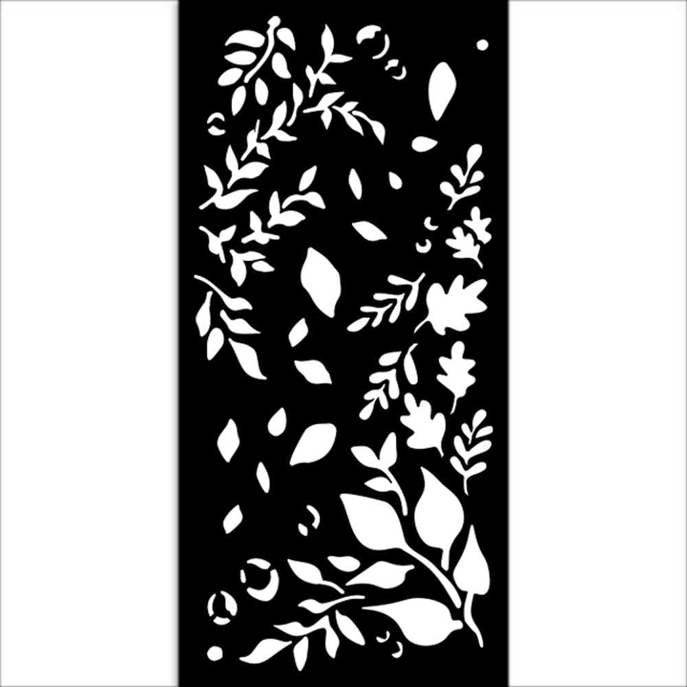 Stamperia Create Happiness DEWDROPS BIG LEAVES Stencil 12X25 cm #KSTDL108