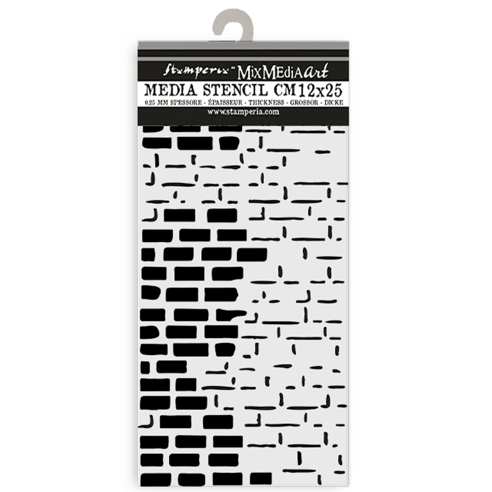 Stamperia ART OF TRAVELLING - BRICKS Stencil 12X25 cm #KSTDL110