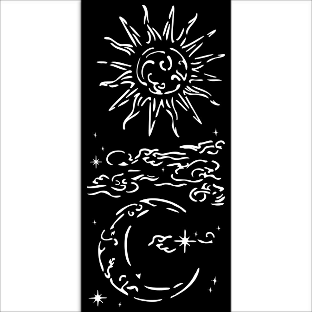 PRE-ORDER Stamperia MASQUERADE - SUN and MOON Stencil 12X25 cm #KSTDL112