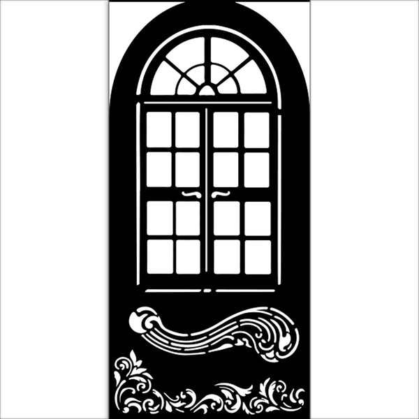 PRE-ORDER Stamperia MASQUERADE - WINDOW Stencil 12X25 cm #KSTDL113