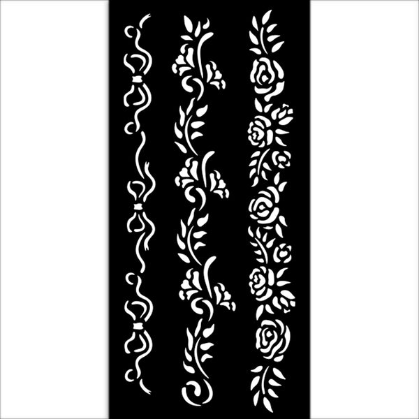Stamperia TIMELESS 3 BORDERS Stencil 12X25 cm #KSTDL118