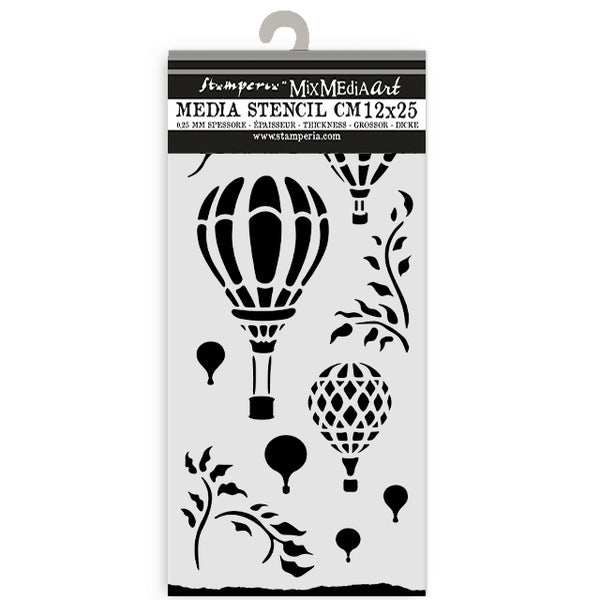 Stamperia TIMELESS AIR BALLOONS Stencil 12X25 cm #KSTDL119