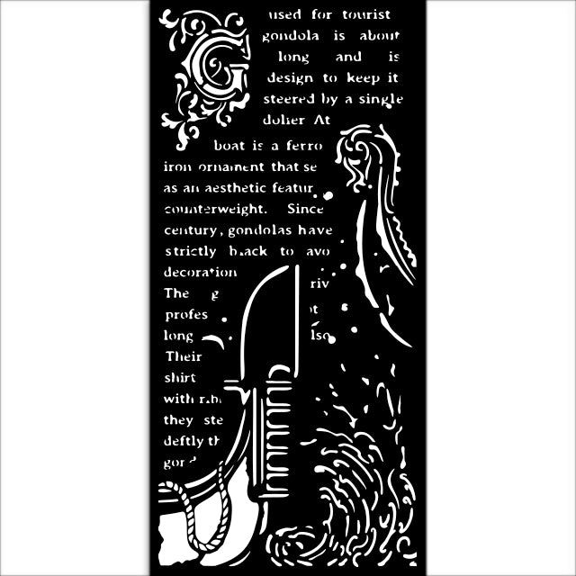Stamperia VENICE CITY OF ART - GONDOLA Stencil 12X25 cm #KSTDL120