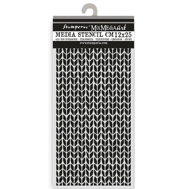 Stamperia WHISPERING WOODS - KNITTING PATTERN Stencil 12X25 cm #KSTDL129